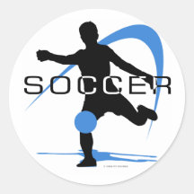 Fußball - Blau - Jungen Runde Sticker