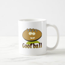 Fußball-Cartooncharakter des GOOFBALL lustiger Tee Haferl