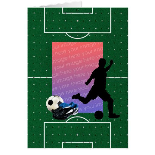 Fußball-Foto-Schablonen-Karte