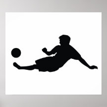 Fußball-Fußball-Schwarz-Silhouette Posterdrucke
