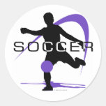 Fußball - lila - Jungen Runder Sticker