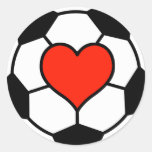 Fußball mit Herzen Runde Sticker