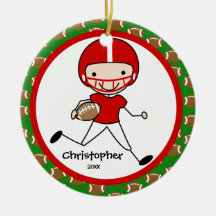 Fußball-personalisierte Jungen-Weihnachtsverzierun Weihnachtsbaum Ornament