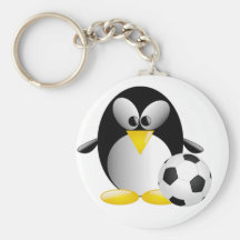 Fußball-Pinguin Keychain Schlüsselband