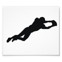Fußball-Spieler-Schwarz-Silhouette Fotografischer Druck