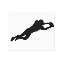 Fußball-Spieler-Schwarz-Silhouette Galerie Falt Leinwand