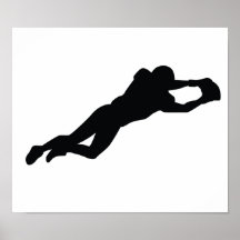 Fußball-Spieler-Schwarz-Silhouette Plakat