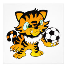 Fußball-Tiger Ankündigungskarten