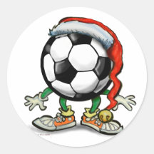 Fußball-Weihnachten Runder Sticker