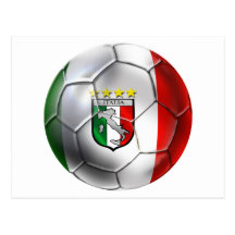 Fußballflagge Italiens Forza Azzurri Calcio Postkarte