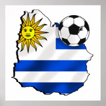 Fußballflaggenkarte von Uruguay-Geschenken für Uru Plakatdrucke