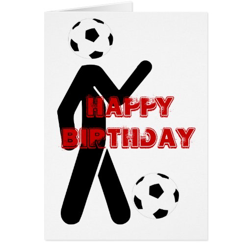 Fußballspieler, glücklich, Geburtstag Karte Zazzle