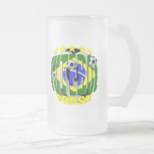 Futebol Fünf-Sternegeschenke runden Brasilien Fußb Tee Tassen