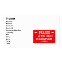 Füttern Sie nicht die Psychologen Visitenkartenvorlagen