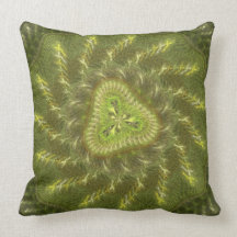 Fuzzy Green Stitches Flame Fraktal Zierkissen