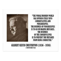G.K. Chesterton Konservativ-Progressist-Fehler Postkarte