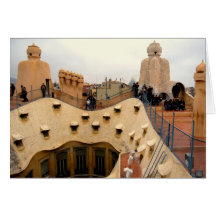 g/nc Barcelona Gaudi Lapedrera-Dachspitze Grußkarte