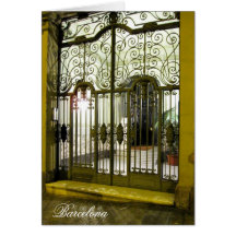 g/nc Barcelona L'Eixample Tür Barcelona Grußkarte