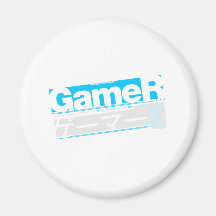 Gamer-Katakana - Videospiel-Japaner ゲーマー Kühlschrankmagnet