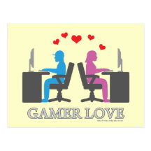 Gamer-Liebe Postkarten