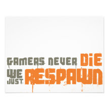 Gamers sterben nie wir gerade Respawn Individuelle Einladungskarten