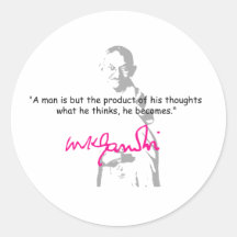 gandhi 2 runder sticker