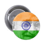 Gandhi auf indischer Flagge Anstecknadelbutton
