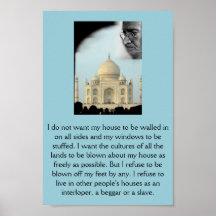 Gandhi: Ich will die Kulturen aller Länder… Plakatdrucke