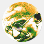Gandhi in der Orange, im Grün und im Weiß Runde Aufkleber