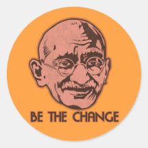 Gandhi ist die Änderung Runde Sticker