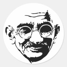 Gandhi Runder Aufkleber