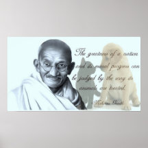 Gandhi Tierzitat Poster