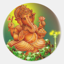 ganesh runder aufkleber