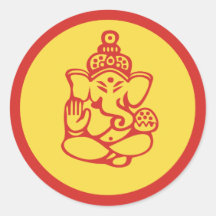 Ganesha Runder Aufkleber