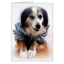 Gangsta Hundetragender Hoodie Grußkarten