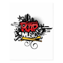 Gangsta Rap Music Post Card