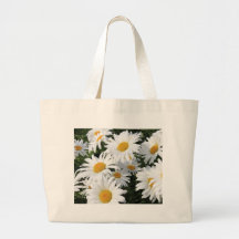 Gänseblümchen-Blumen, die weiß wachsen Leinentaschen