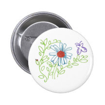 Gänseblümchen mit Marienkäfer Buttons