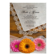 Gänseblümchen-Trio und Spitze-Land-Posten-Hochzeit Individuelle Ankündigungen