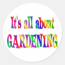Ganz über die Gartenarbeit Runder Sticker