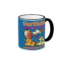Garfield nimmt seins leckt Becher tassen