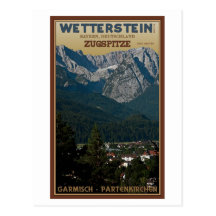 Garmisch - Zugspitze über Stadt Postkarte