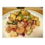 Garnelen-Salat mit Knoblauch-Croutons Postkarten