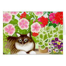 Garten-Dschungel-Katze Grußkarten