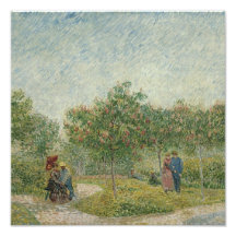 Garten in Montmartre mit Liebhabern Kunst Photo