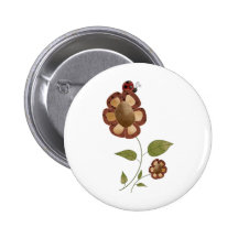 Garten-Sammlung · Blume mit Marienkäfer Anstecknadelbutton
