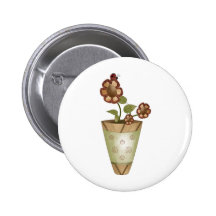 Garten-Sammlung · Eingemachte Blumen mit Marienkäf Anstecknadel