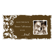 GASCHROMATOGRAPHIE | Brown Vintager Damast Save th Individuelle Foto Karte