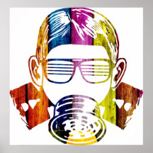 Gasmaske-cooles Kind Plakatdrucke