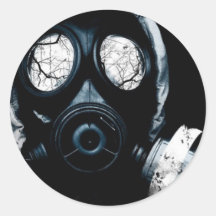 Gasmaske Runde Sticker